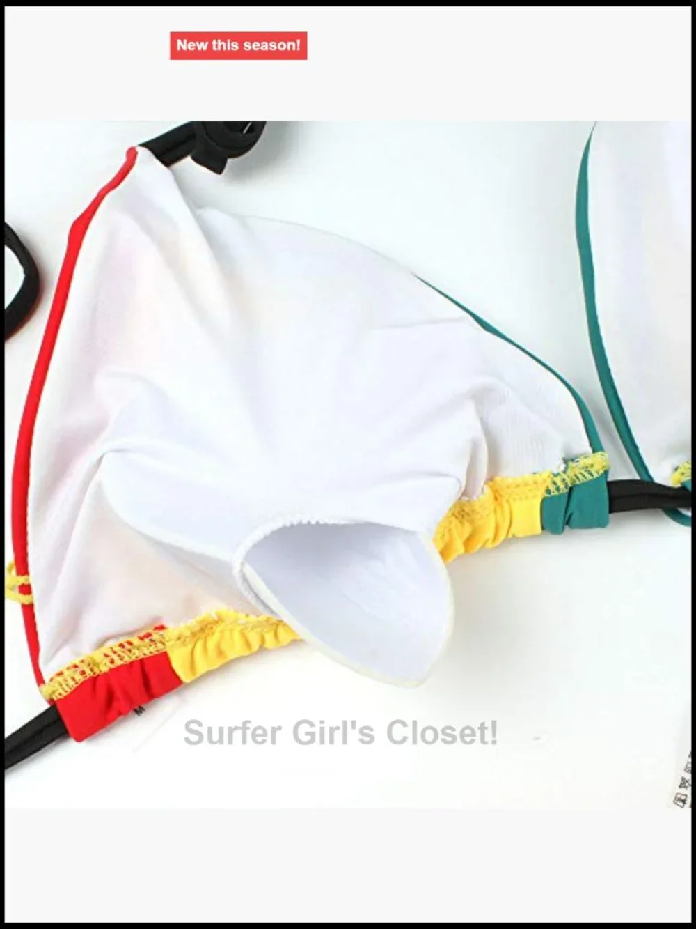 Off Shoulder Halter Bikini Set with Removable Pads - 82% Nylon 18% Spandex